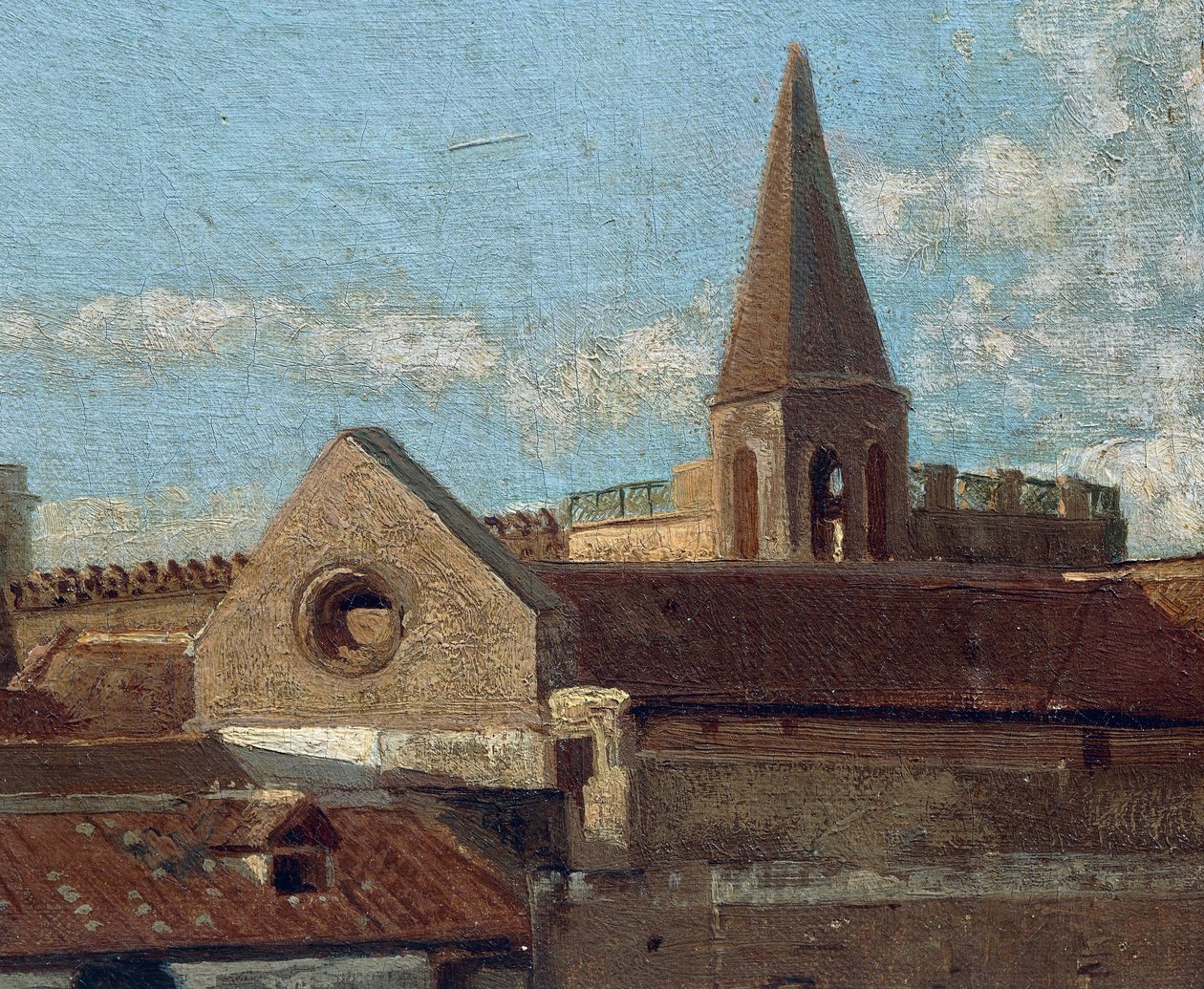 O terraço, de Edoardo Dalbono (1841-1915), óleo sobre painel, 45x30 cm. Detalhe. de Eduardo Dalbono