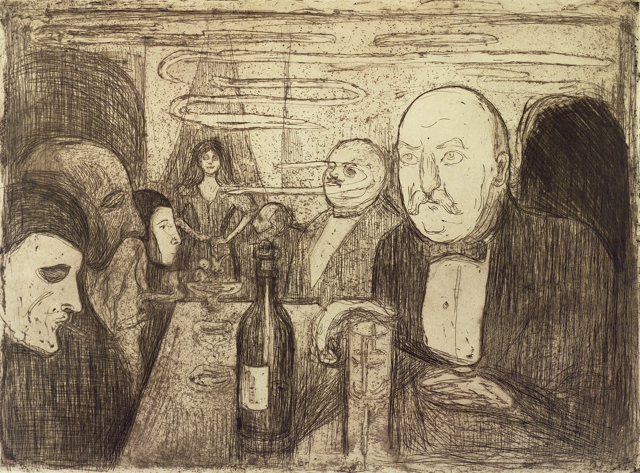 Christiana, Boheme II, 1895 (ponto de seca) de Edvard Munch