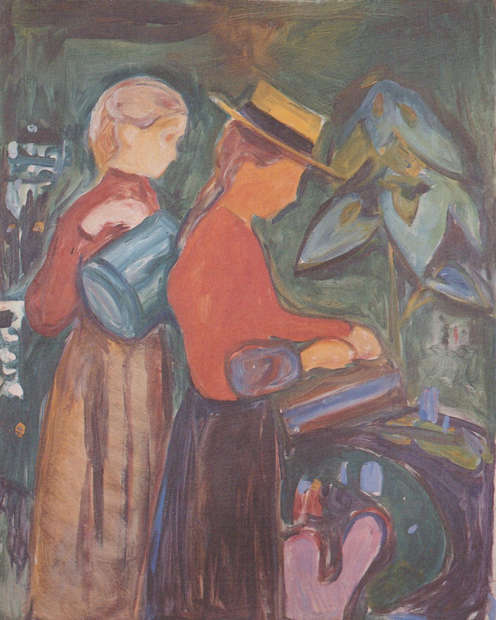 Garota em fundição de flores de Edvard Munch