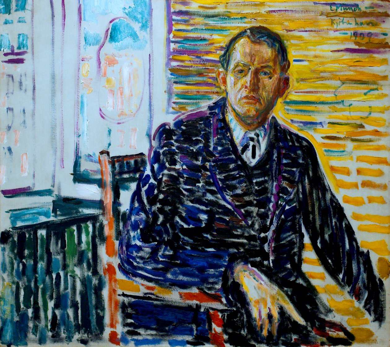 Auto-retrato na clínica de Edvard Munch