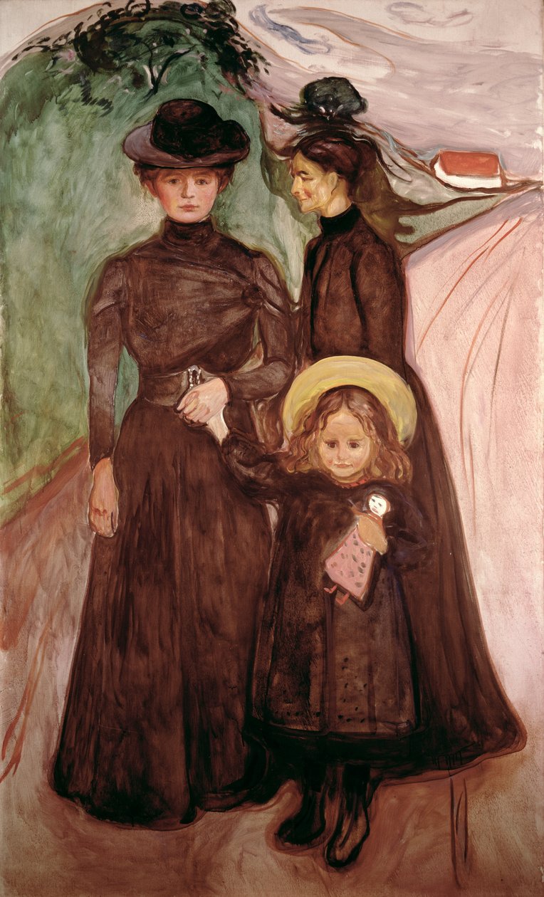 A Família na Estrada c.1903 de Edvard Munch