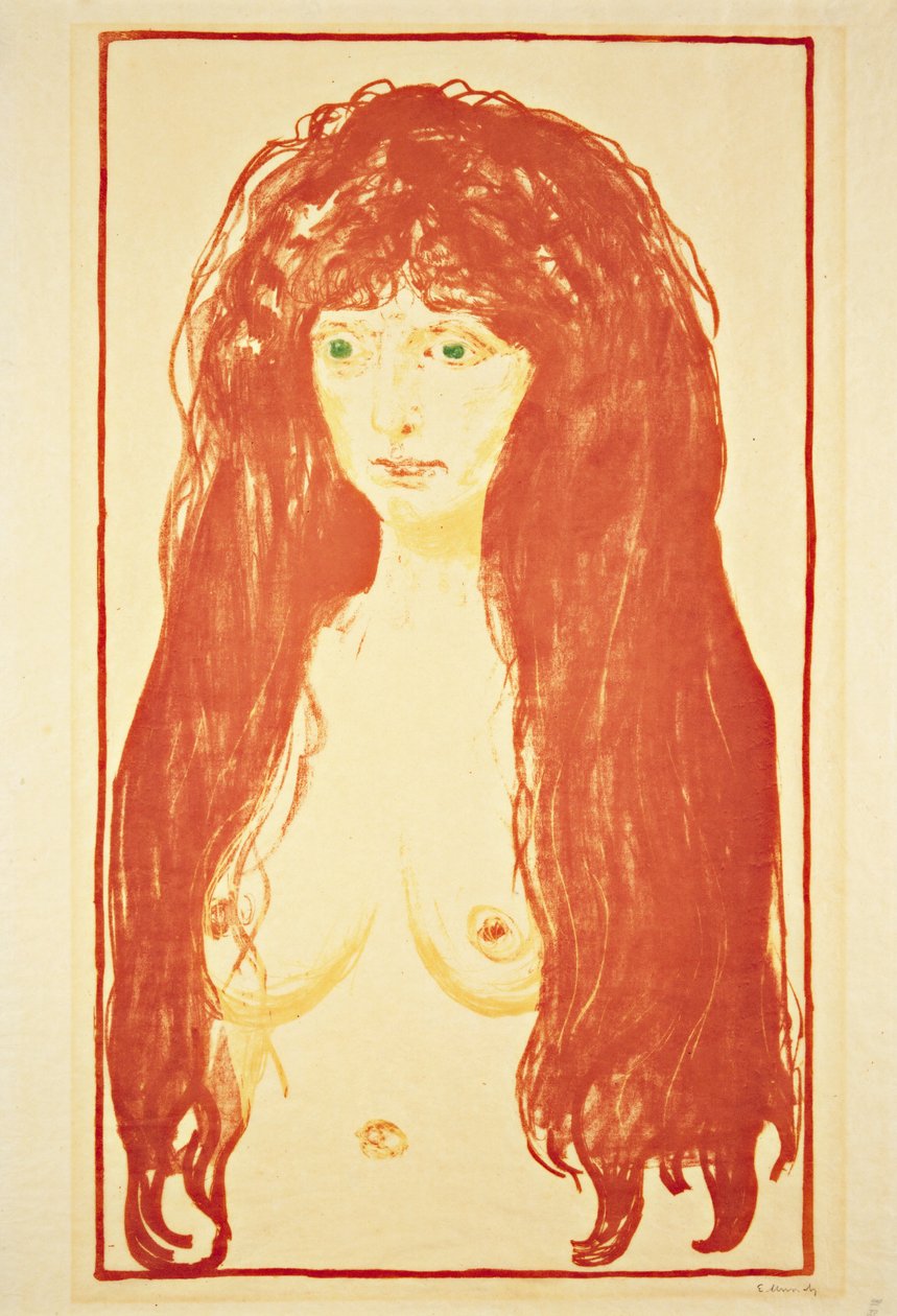 O pecado (nu) 1902 de Edvard Munch