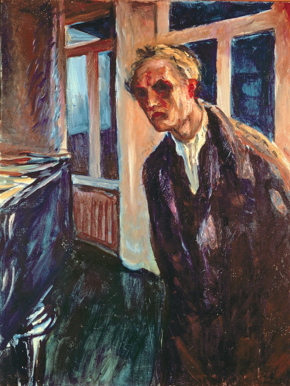 Andarilho à noite: auto-retrato de Edvard Munch