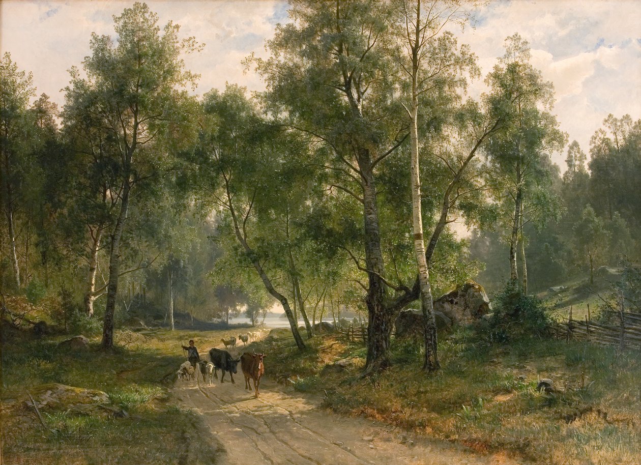 Debaixo das Bétulas. Motivo de Mälaren de Edvard Bergh