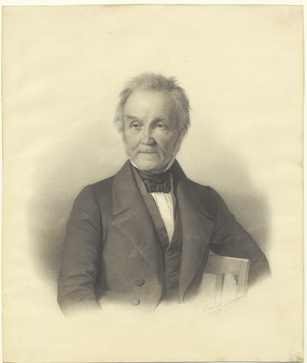 Retrato de Adam Oehlenschlager de Edvard Lehmann