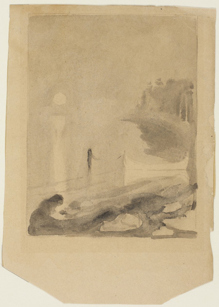Um barco amarrado a um píer, 1892 de Edvard Munch