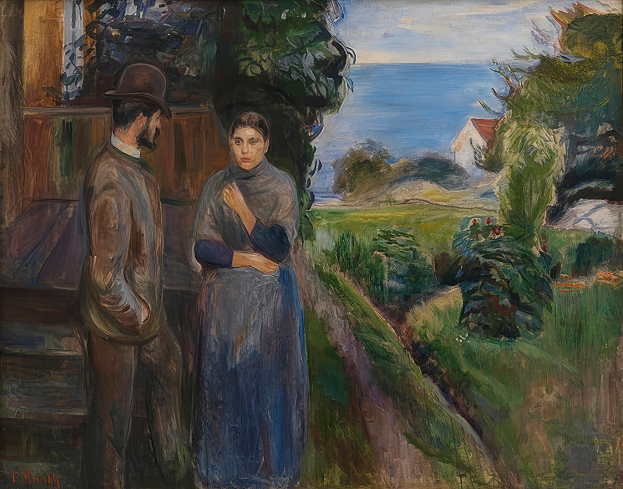 Conversa da noite. 1889 de Edvard Munch
