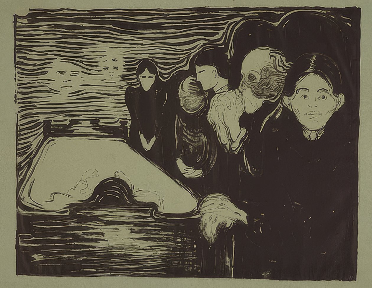 No leito de morte. 1896 de Edvard Munch