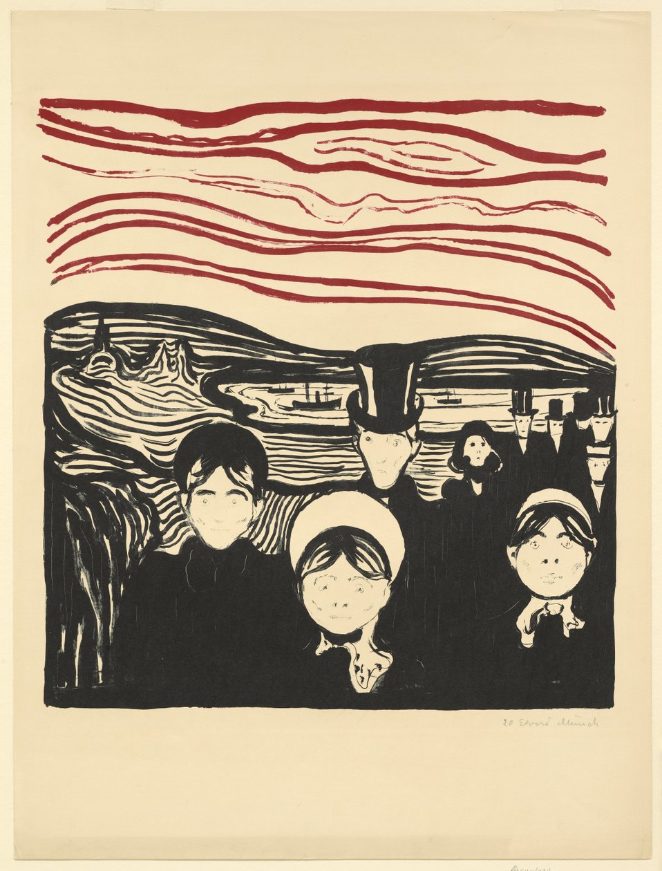 Ansiedade, 1896 de Edvard Munch