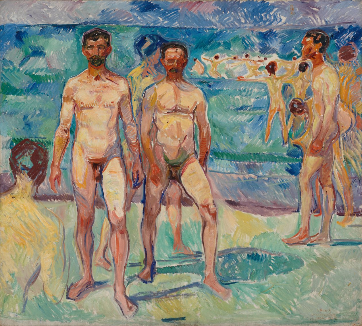 Homens a tomar banho; Idade Média de Edvard Munch