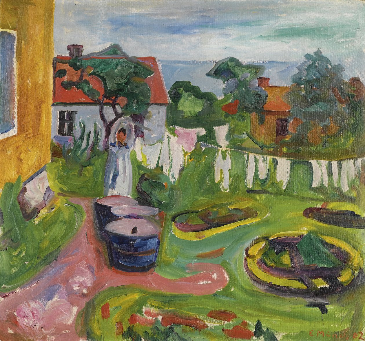 Roupas em uma linha em Asgardstrand par Munch, Edvard (1863-1944) de Edvard Munch