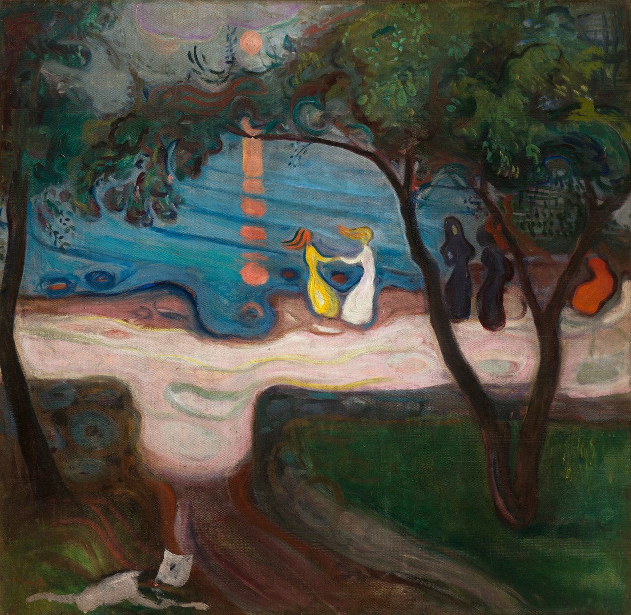 Dançando em uma praia de 1900 de Edvard Munch