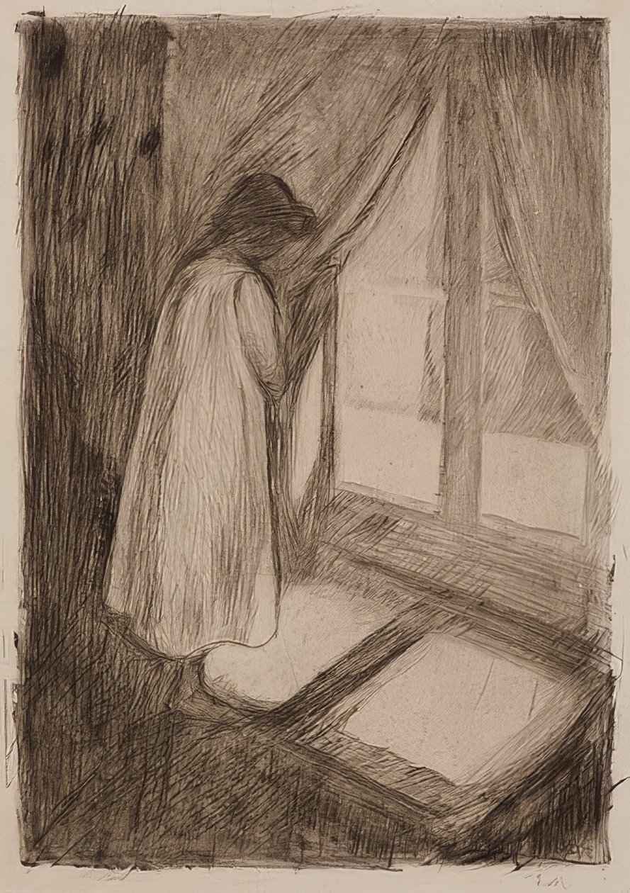 A garota na janela. 1894 de Edvard Munch