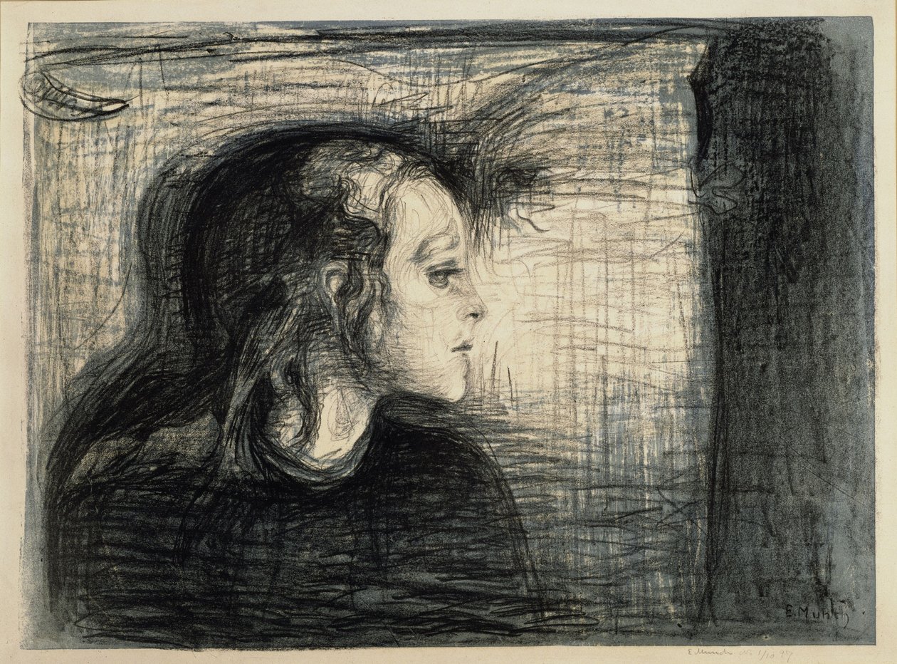 A criança doente I de Edvard Munch