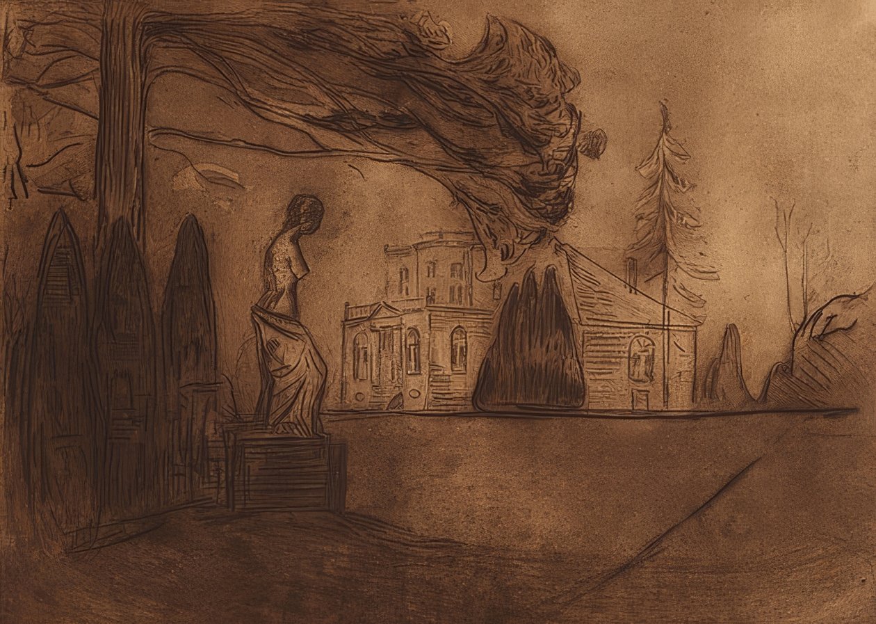 O jardim à noite. 1902 de Edvard Munch