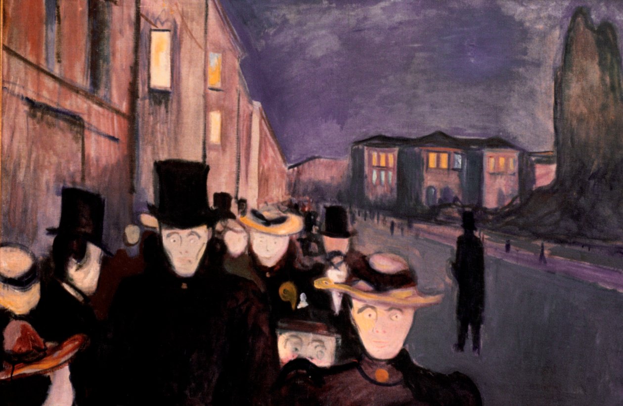 Noite em Karl Johan, 1892 de Edvard Munch