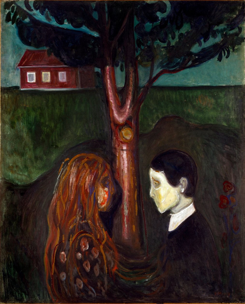 Eyes in the Eyes Painting by Edvard Munch (1863-1944) 1894 Sun. 136x110 cm Oslo, Museu Municipal de Colecções de Arte Munch (Musee Munch) de Edvard Munch