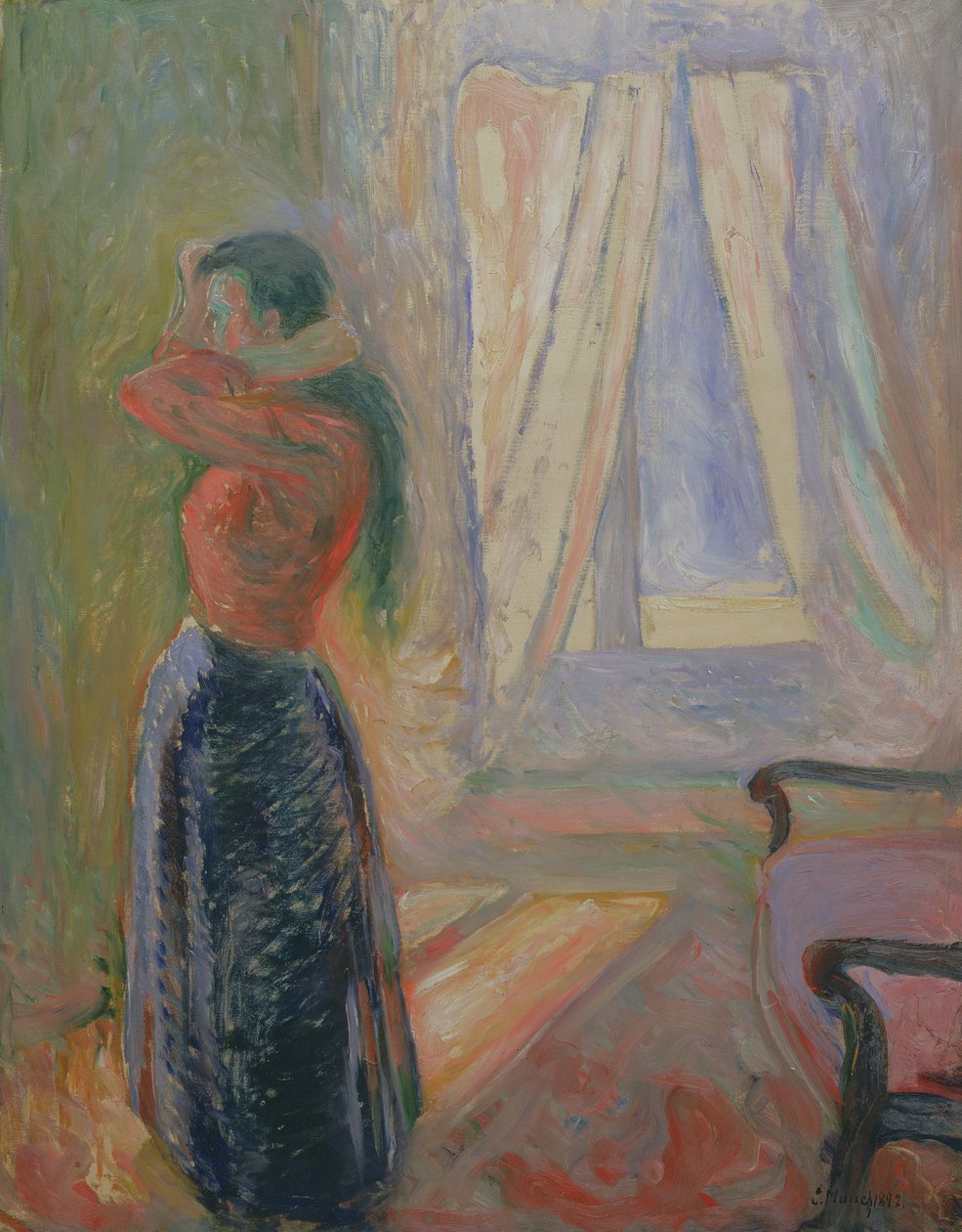 Mulher com o banheiro, 1892 de Edvard Munch