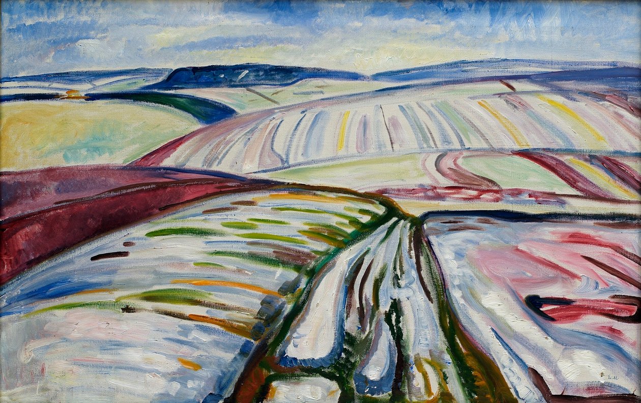 Campo na neve de Edvard Munch