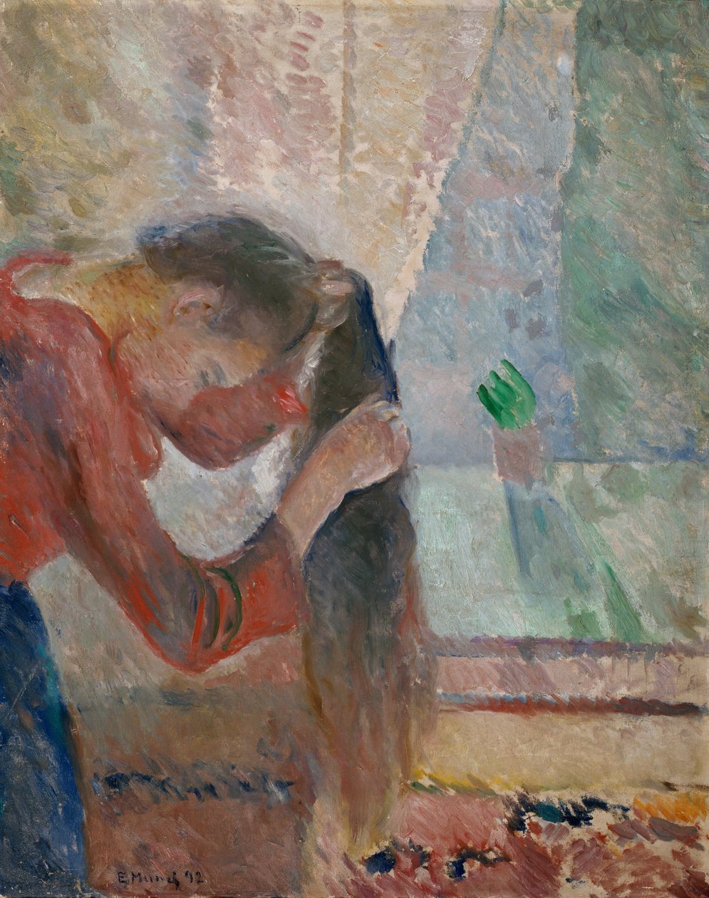 Rapariga a pentear-se de Edvard Munch