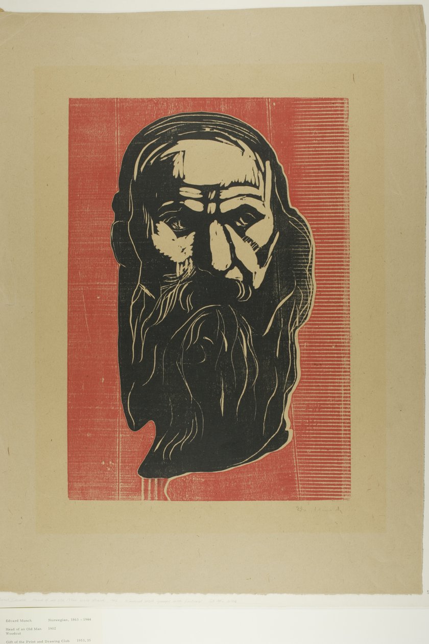 Cabeça de um velho com barba de Edvard Munch