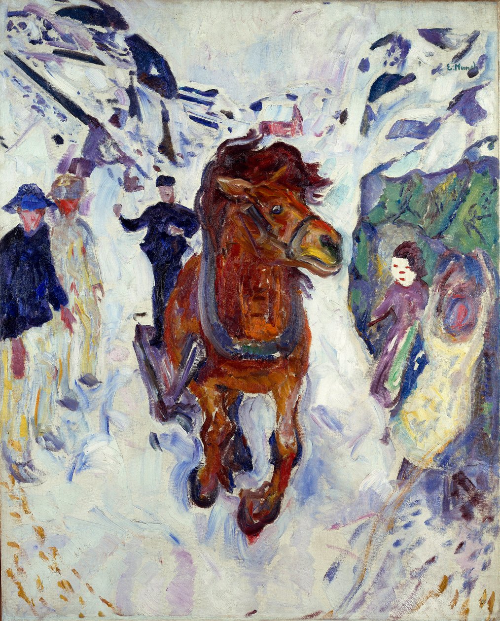 Horse Gallop Painting by Edvard Munch (1863-1944) 1910-1912 Dim. 148x119,5 cm Oslo, Museu Municipal de Colecções de Arte Munch (Musee Munch) de Edvard Munch