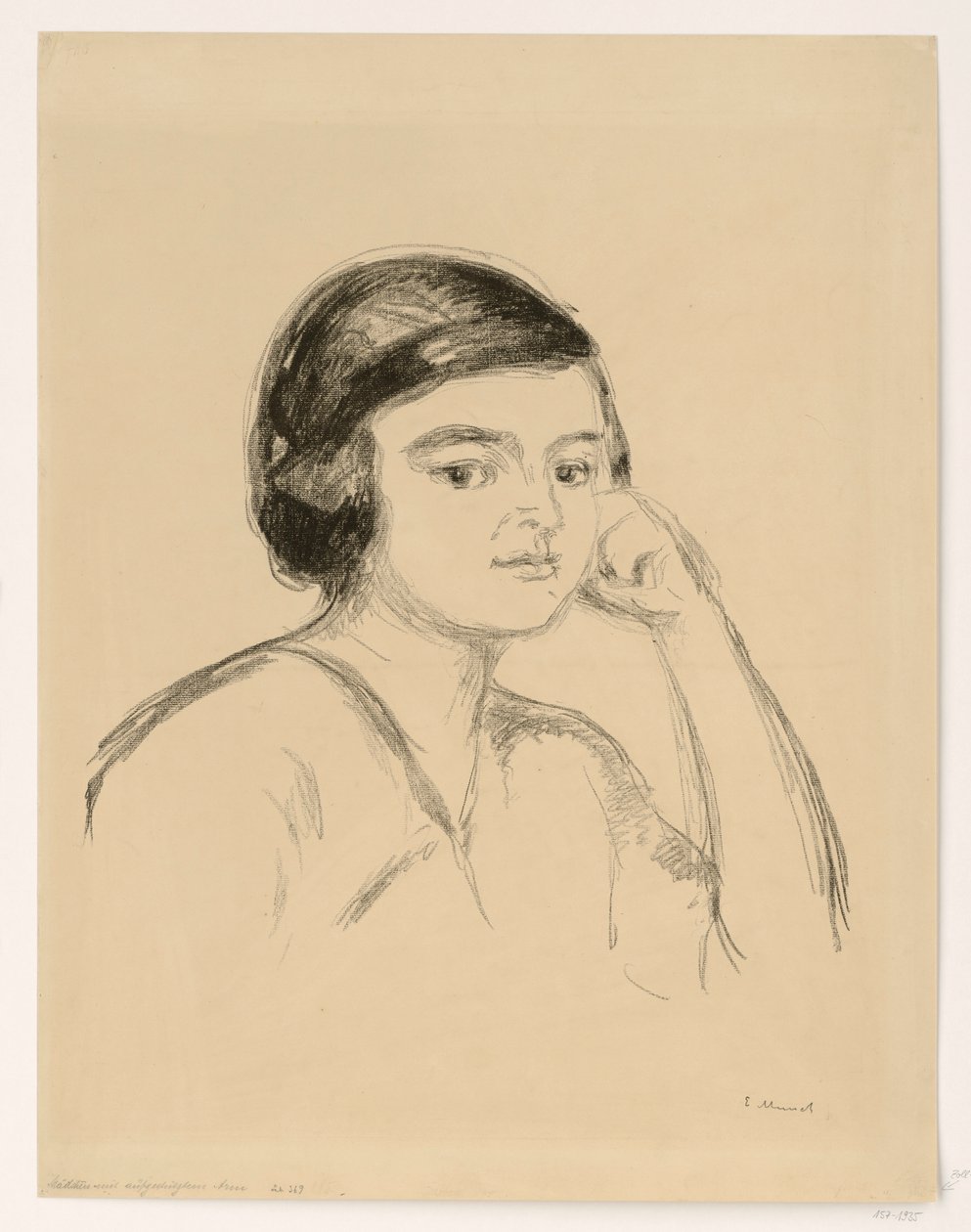 Jovem mulher (jovem mulher com a mão na face; rapariga com o braço apoiado) de Edvard Munch
