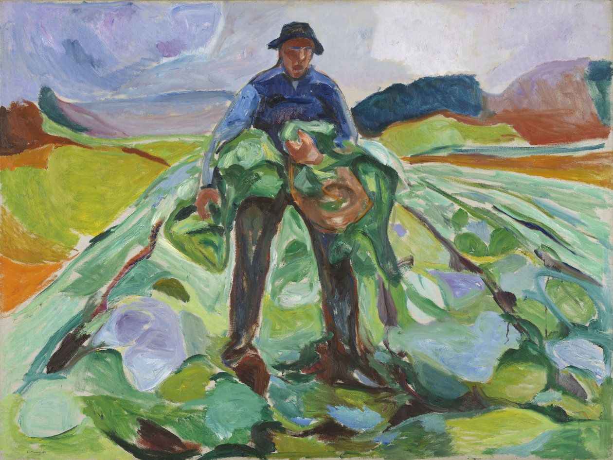 O homem no campo de couves de Edvard Munch