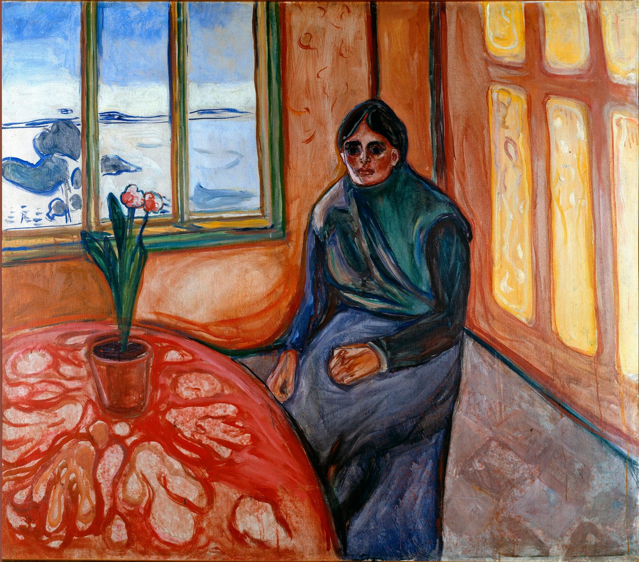 Melancolie (Laura) Painting by Edvard Munch (1863-1944) 1899 Sun. 110x126 cm Oslo, Museu Municipal de Colecções de Arte Munch (Musee Munch) de Edvard Munch
