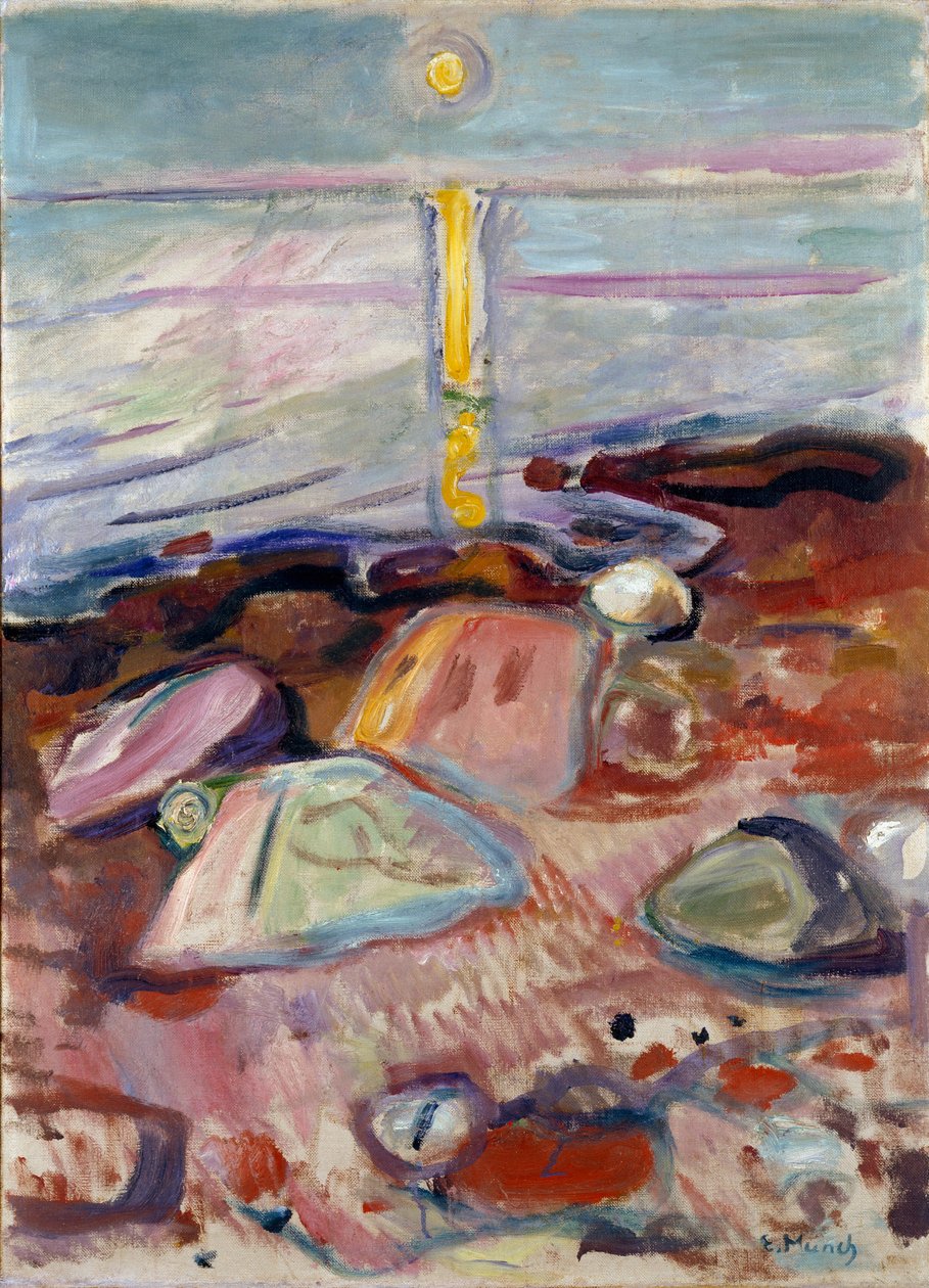 Moonlight on the Beach Painting by Edvard Munch (1863-1944) 1904-1905 Dim. 90x65 cm Oslo, Colecções Municipais de Arte de Edvard Munch