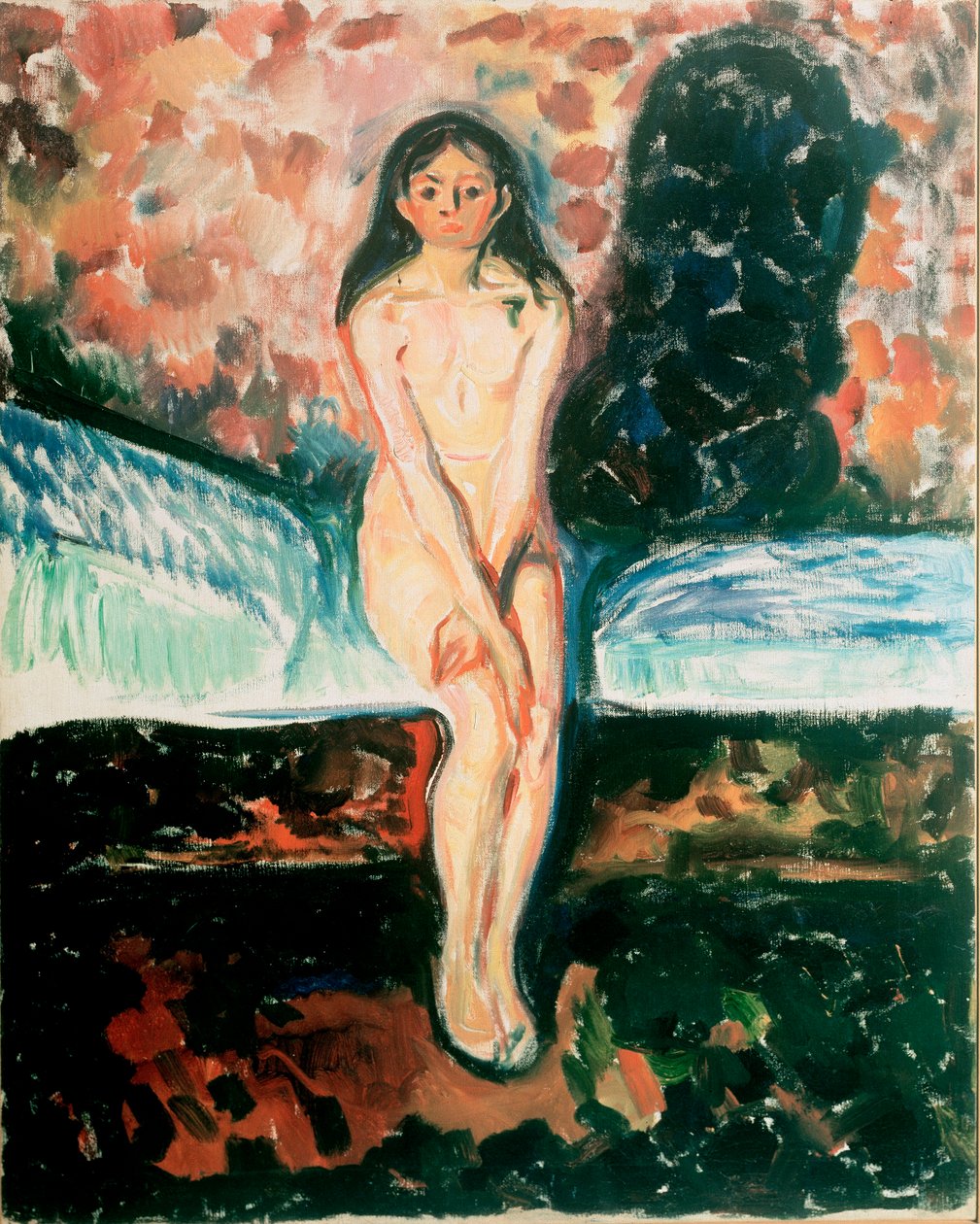Estudo da puberdade. Pintura por Edvard Munch (1863-1944) Antes de 1895 Oslo, Kommunes Kunstsamlinger Munch-Museet (Musee Munch) de Edvard Munch