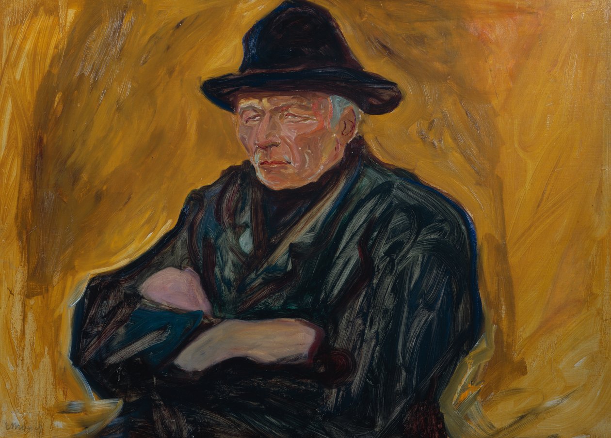 Marinheiro sobre fundo amarelo, c.1908 de Edvard Munch