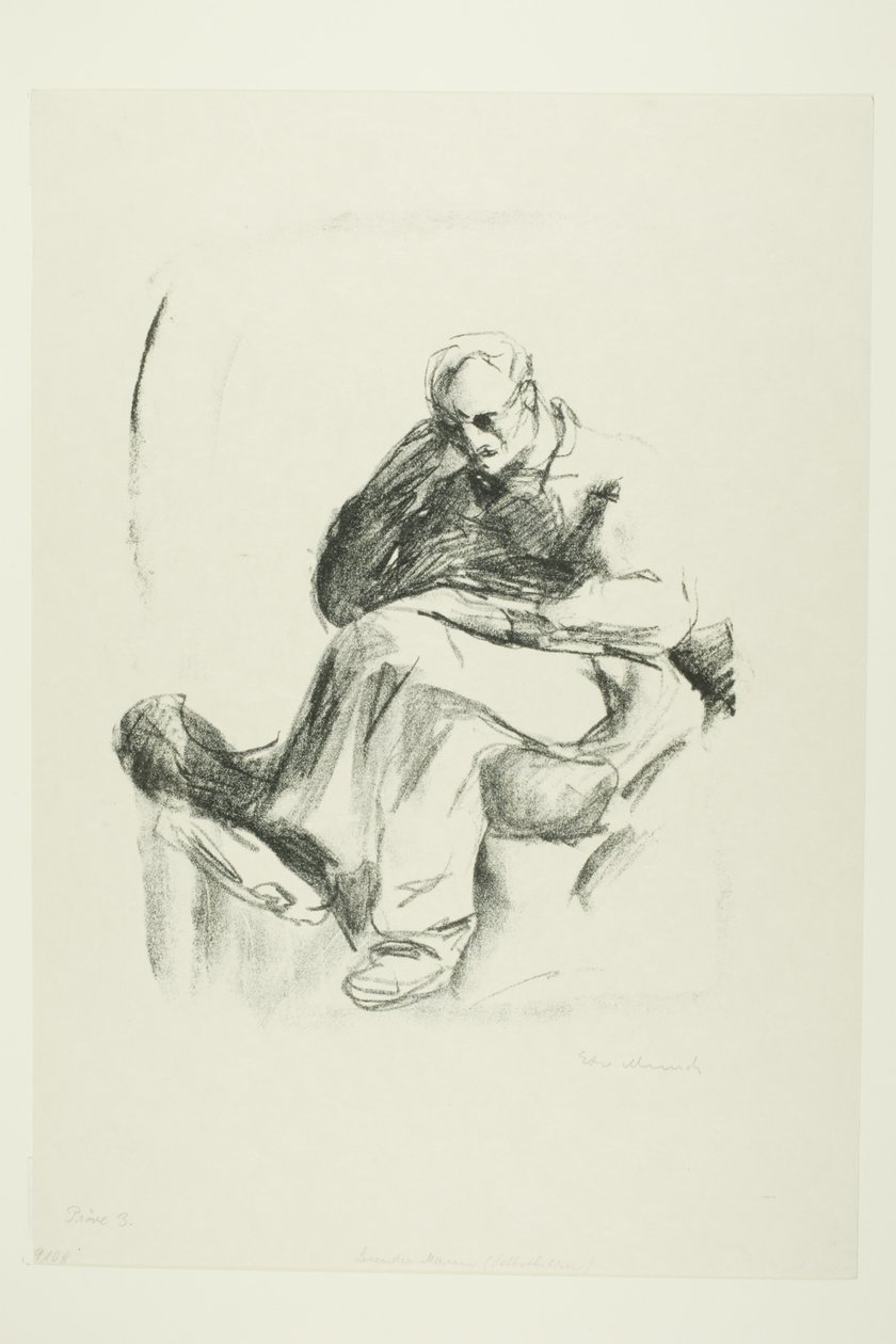 Homem sentado de Edvard Munch