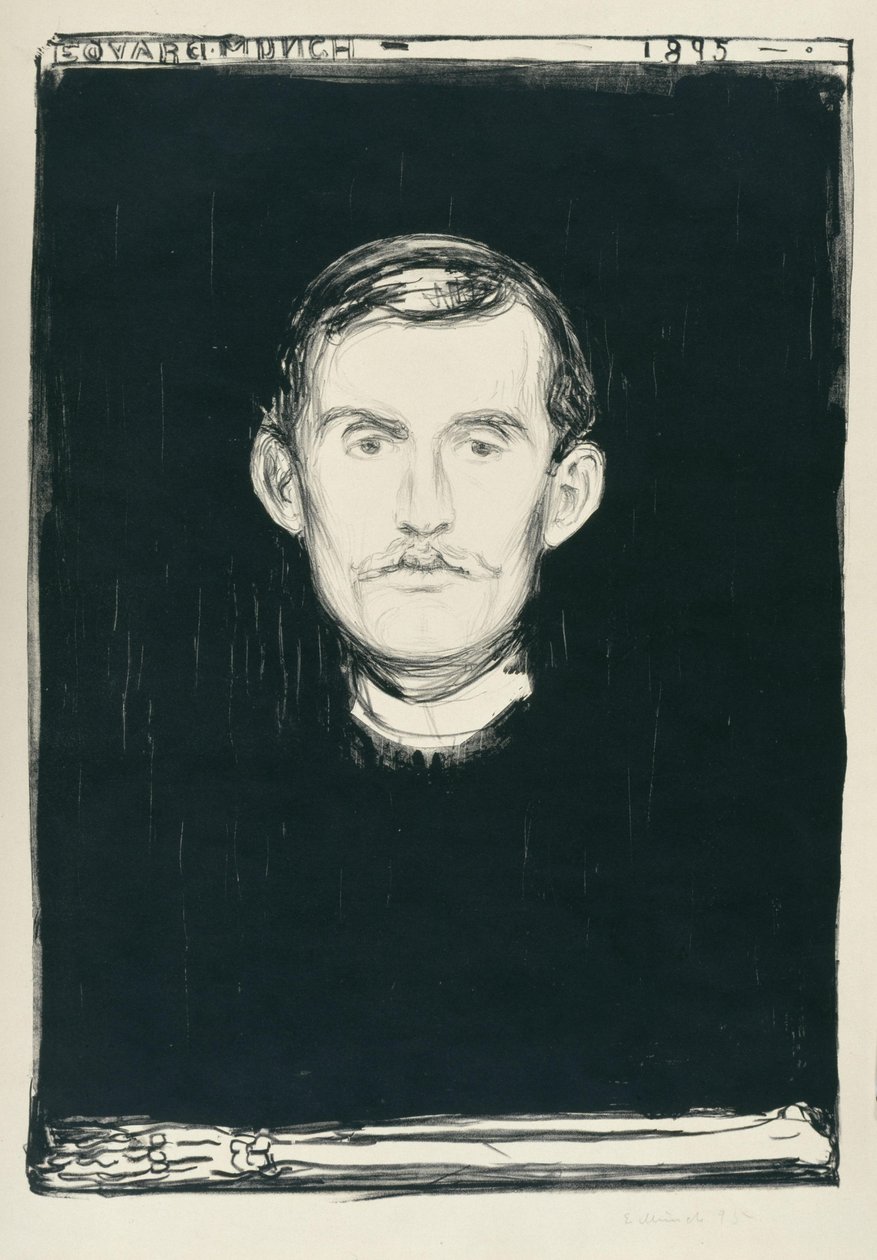 Auto-retrato (com um braço esquelético) de Edvard Munch