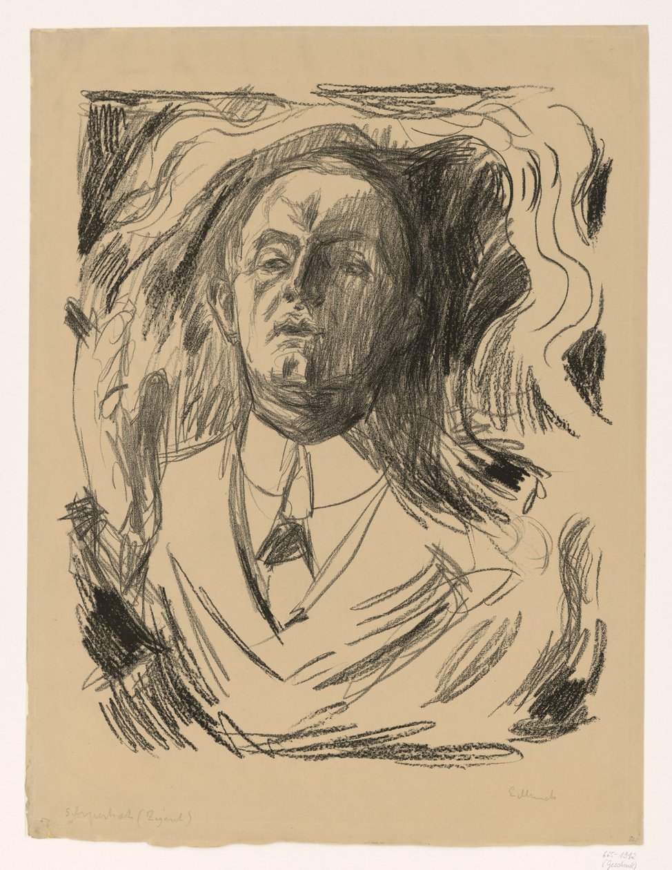 Autorretrato com cigarro de Edvard Munch