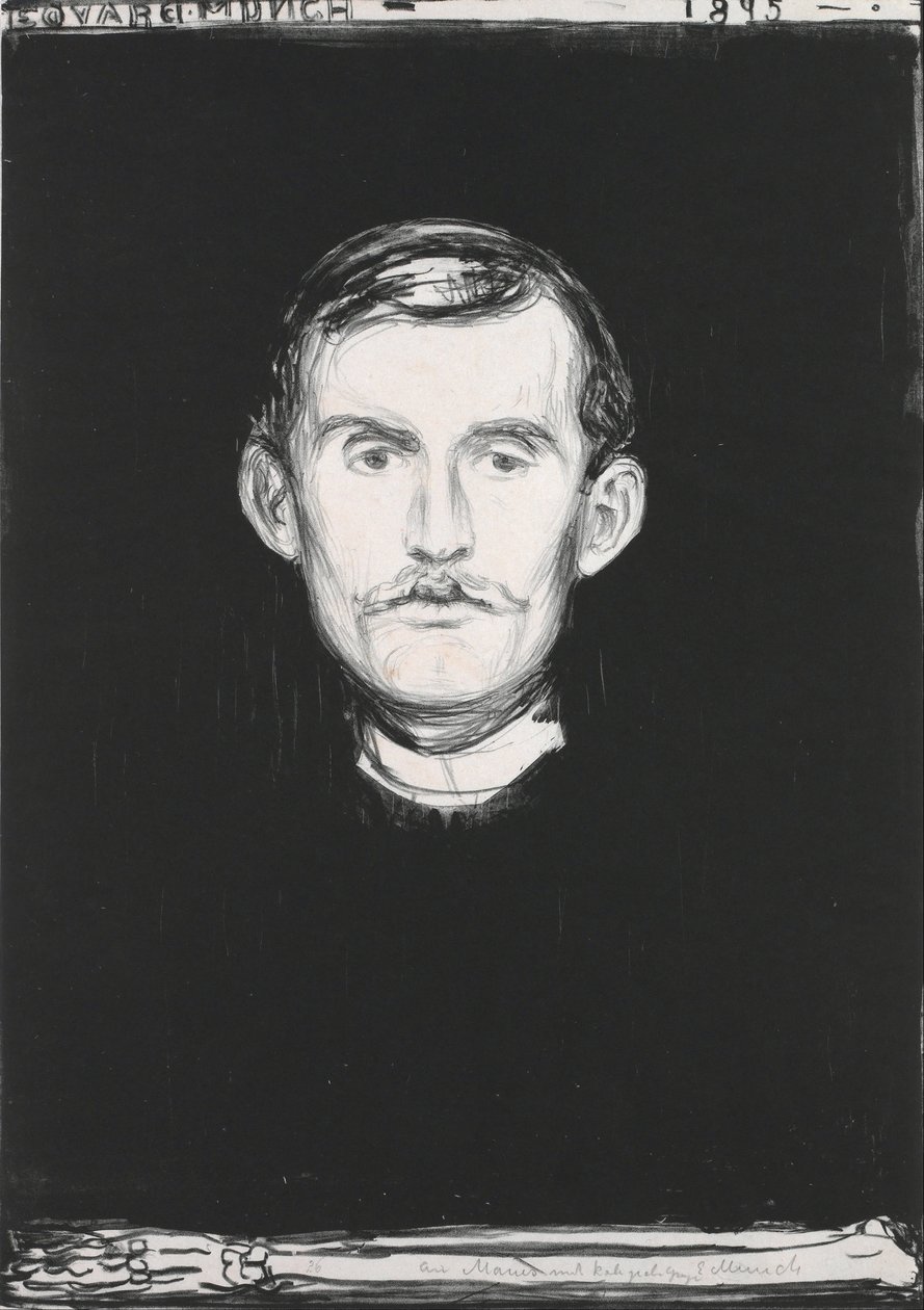 Auto-retrato com braço esquelético de Edvard Munch