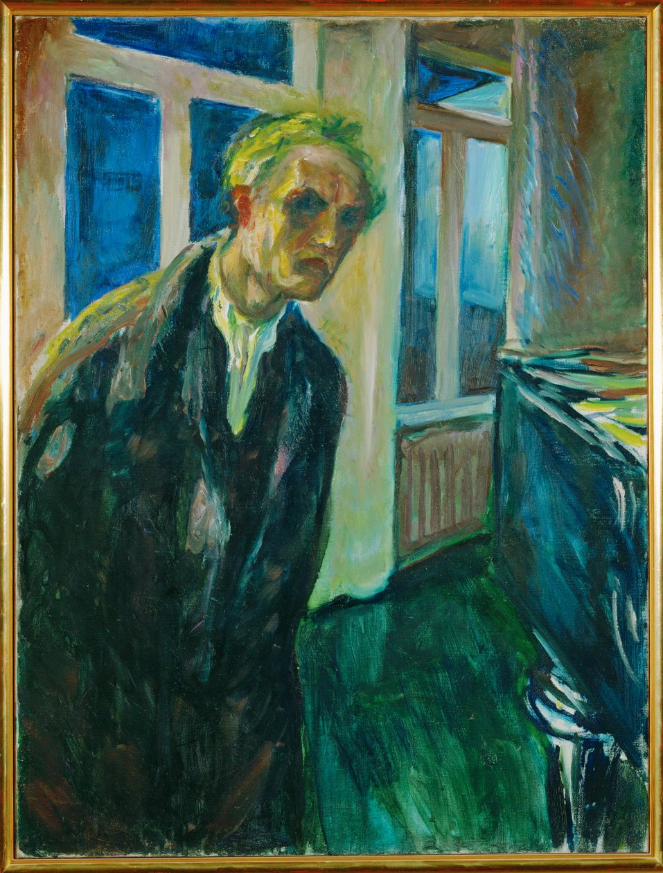 Autorretrato. A Noite (pintura sobre tela) de Edvard Munch