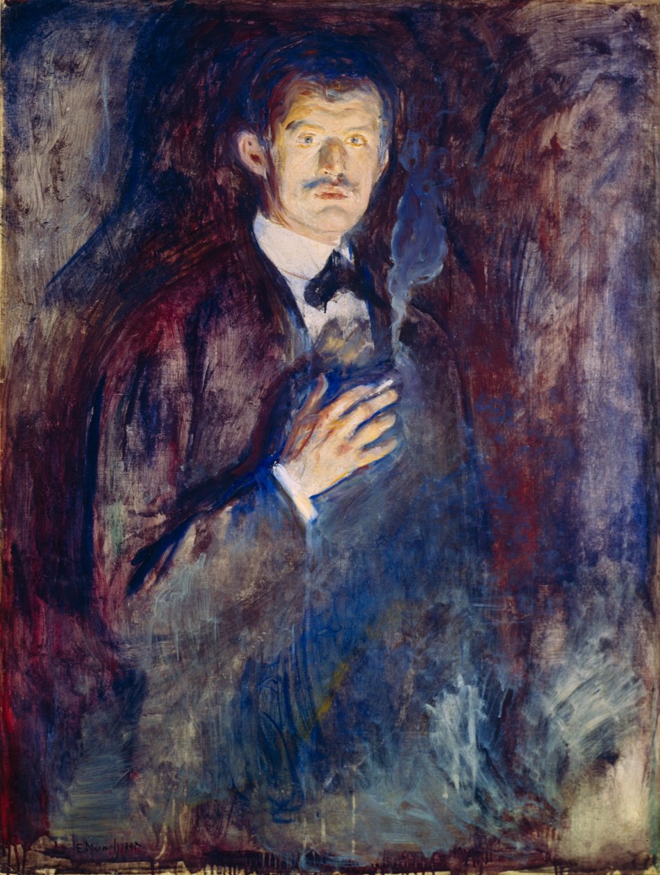 Autorretrato com um cigarro de Edvard Munch