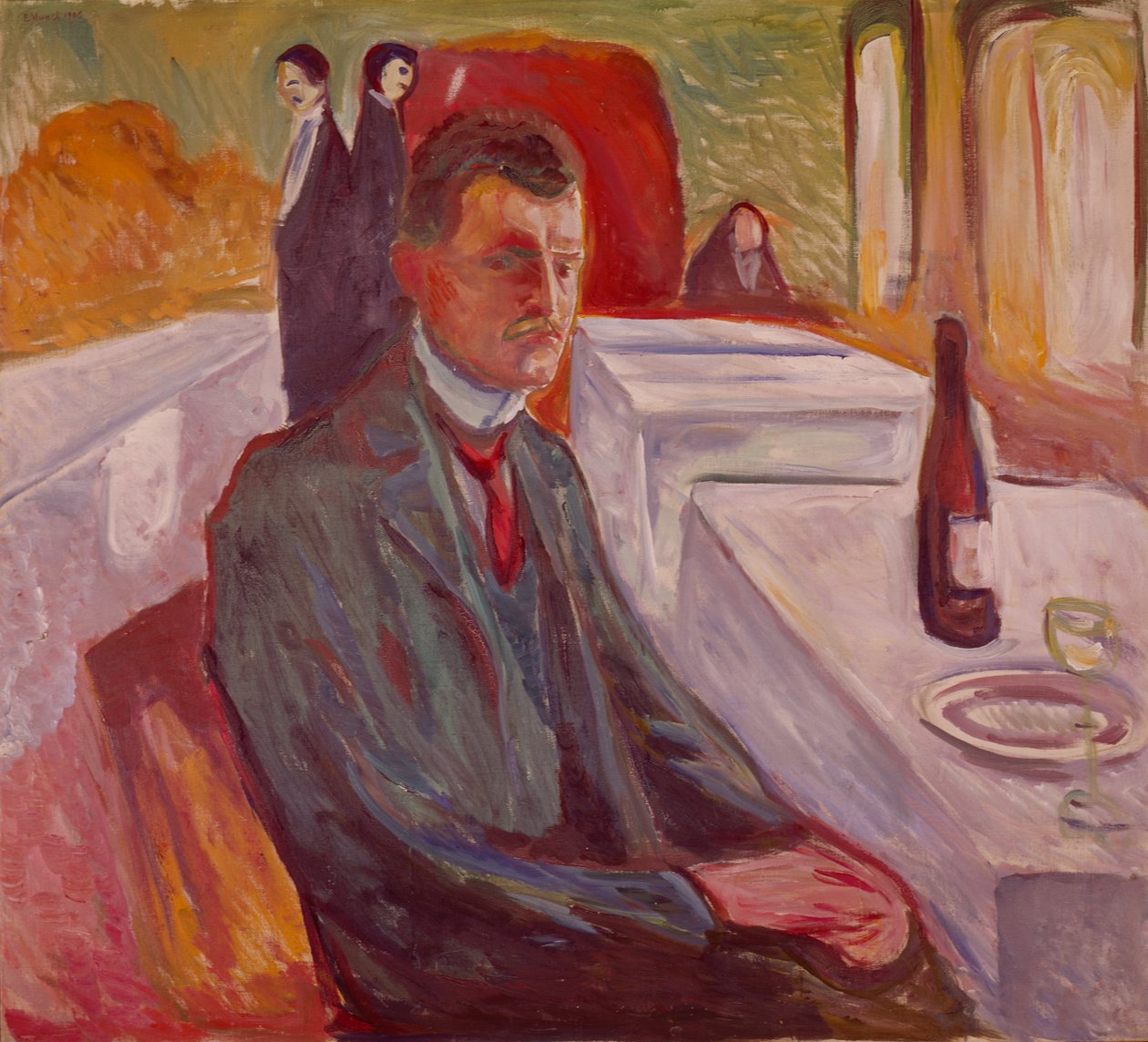 Autorretrato com vinho (pintura) de Edvard Munch