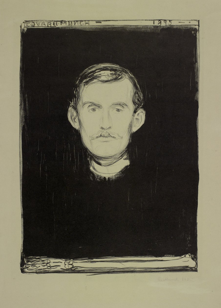 Auto-retrato, 1895 de Edvard Munch