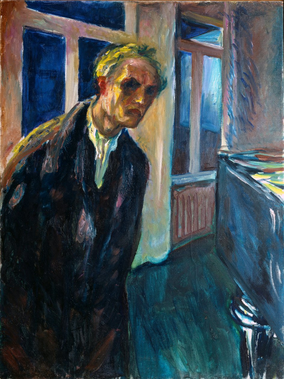 Auto-retrato ou Pintura Nocturna de Homem Andando por Edvard Munch (1863-1944) 1923-1924 Sol. 89,5x67,5 cm Oslo, Município de Colecções de Arte Munch-Museet (Musee Munch) de Edvard Munch