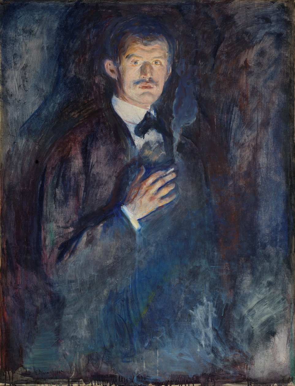Auto-retrato com Cigarro de Edvard Munch
