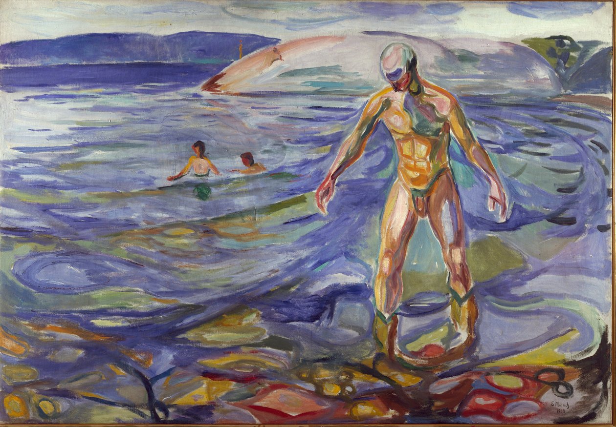 The Bather Painting by Edvard Munch (1863-1944) 1918 Sun. 138x199,5 cm Oslo, Colecções Municipais de Arte de Edvard Munch