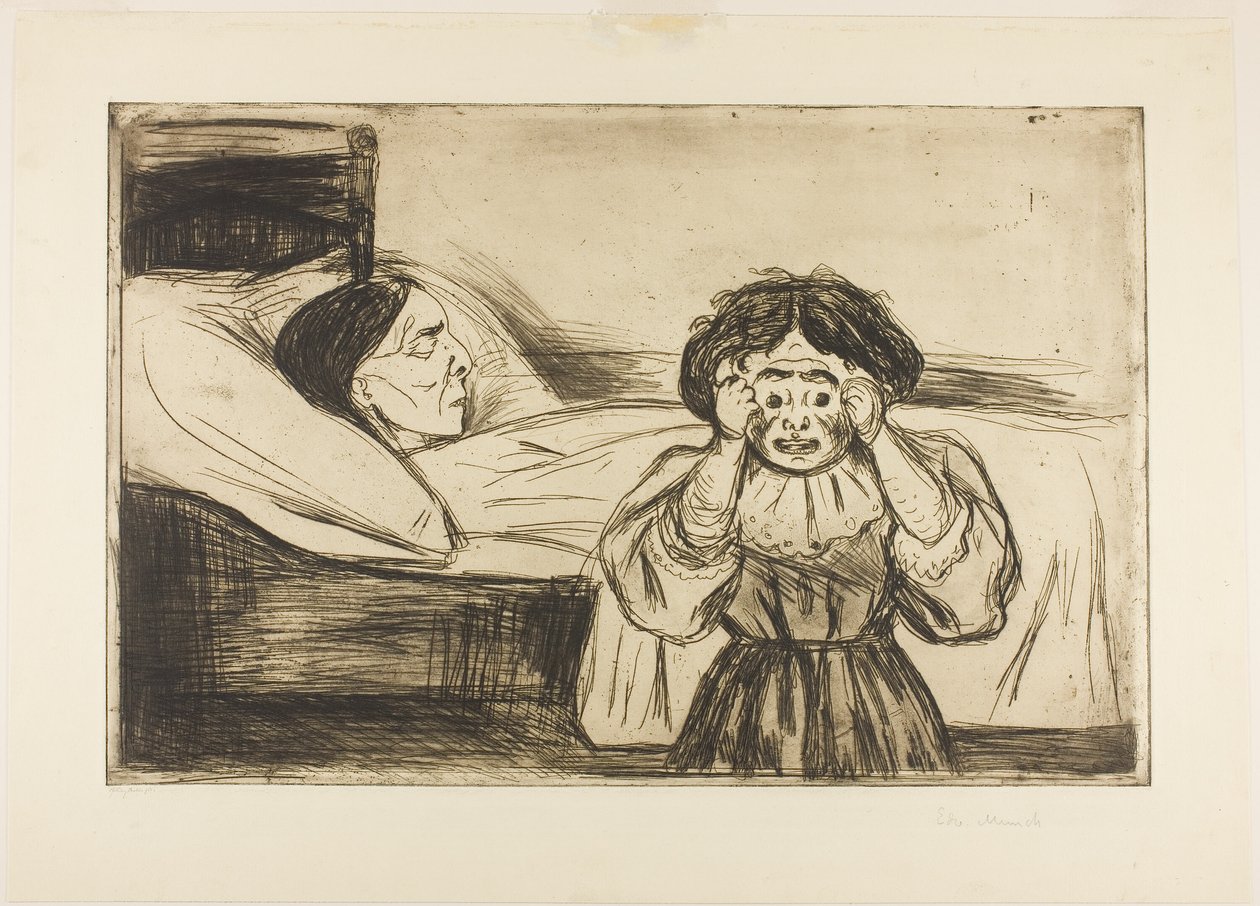 A mãe morta e seu filho de Edvard Munch