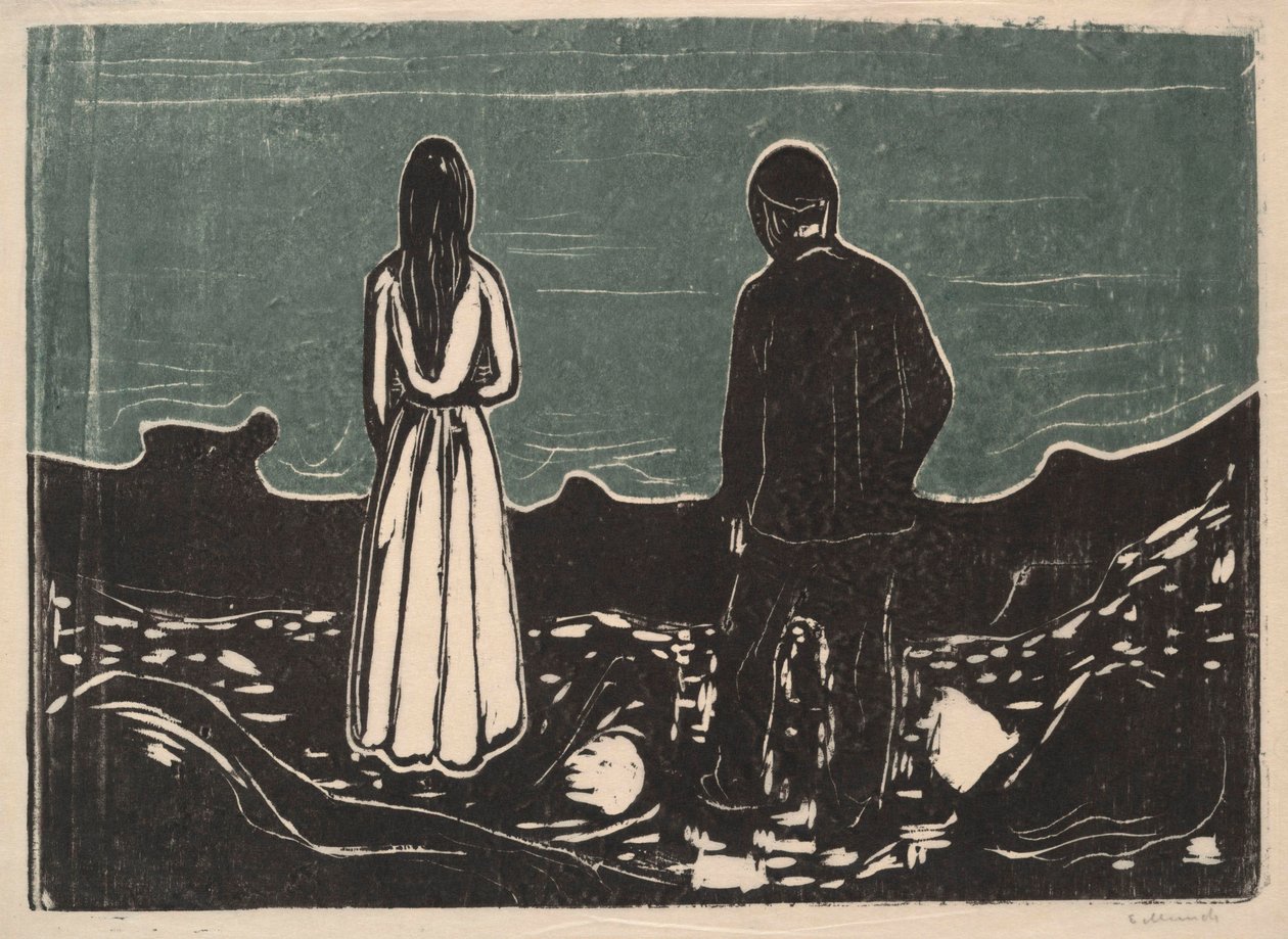Duas Pessoas, Solitários, 1899 de Edvard Munch