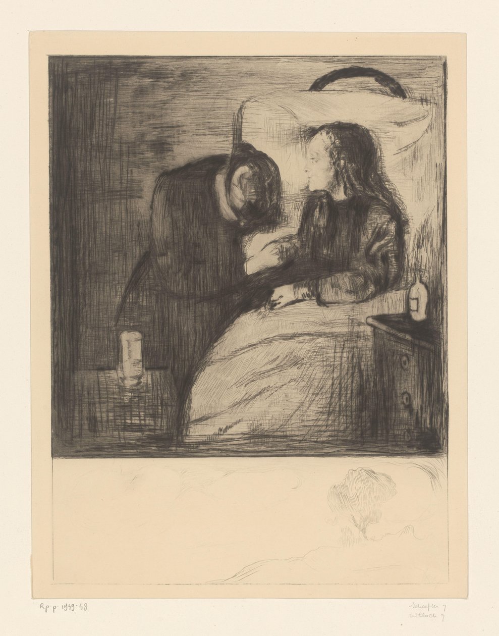 Mulher ao lado de uma criança doente
A criança doente (título original) de Edvard Munch