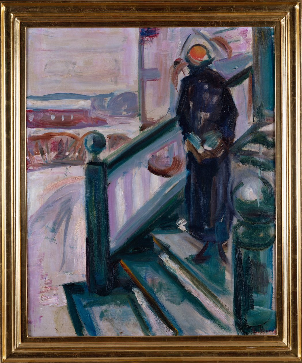 Mulher na varanda (óleo sobre tela) de Edvard Munch