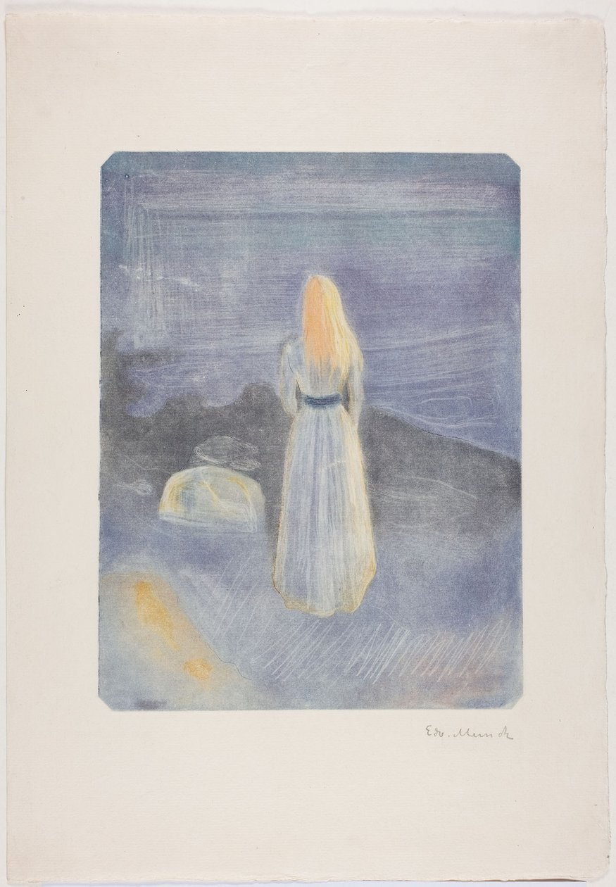 Mulher jovem na praia de Edvard Munch