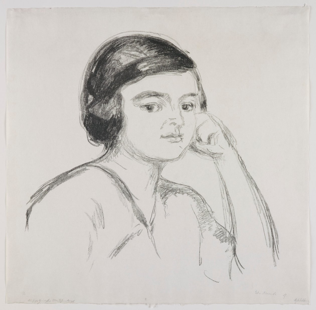 Jovem com a mão na bochecha de Edvard Munch