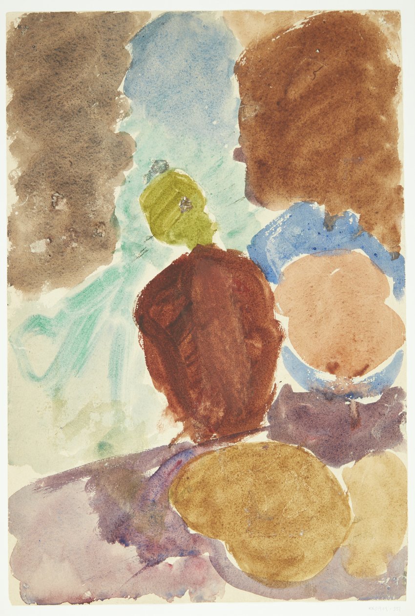 Estudo de cores após a pintura de Delacroix Dante e Virgílio no submundo, Louvre de Edvard Weie